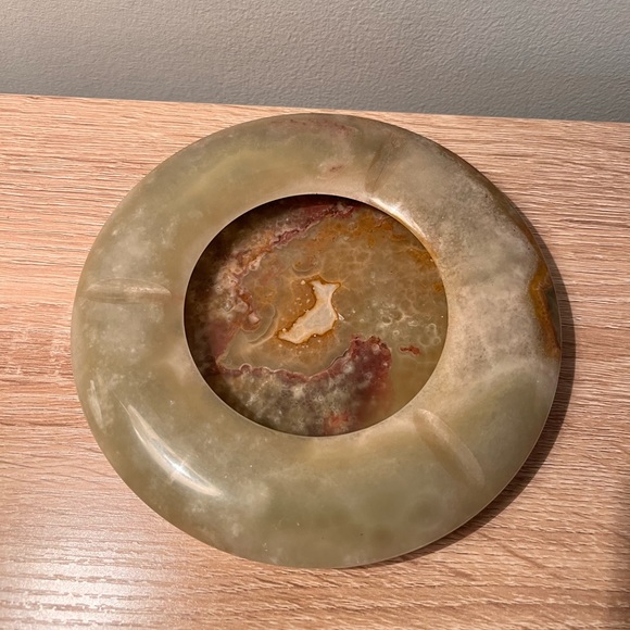 Other - Vintage Green Marbled Onyx Marble Ashtray